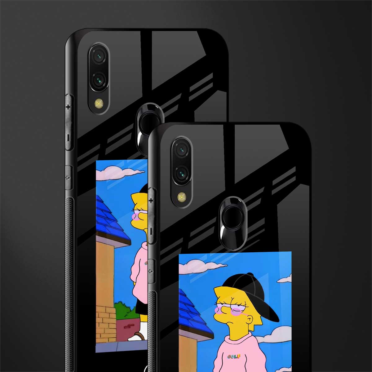 lisa simpson glass case for redmi note 7 pro image-2