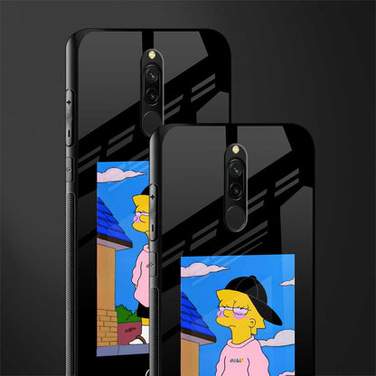 lisa simpson glass case for redmi 8 image-2