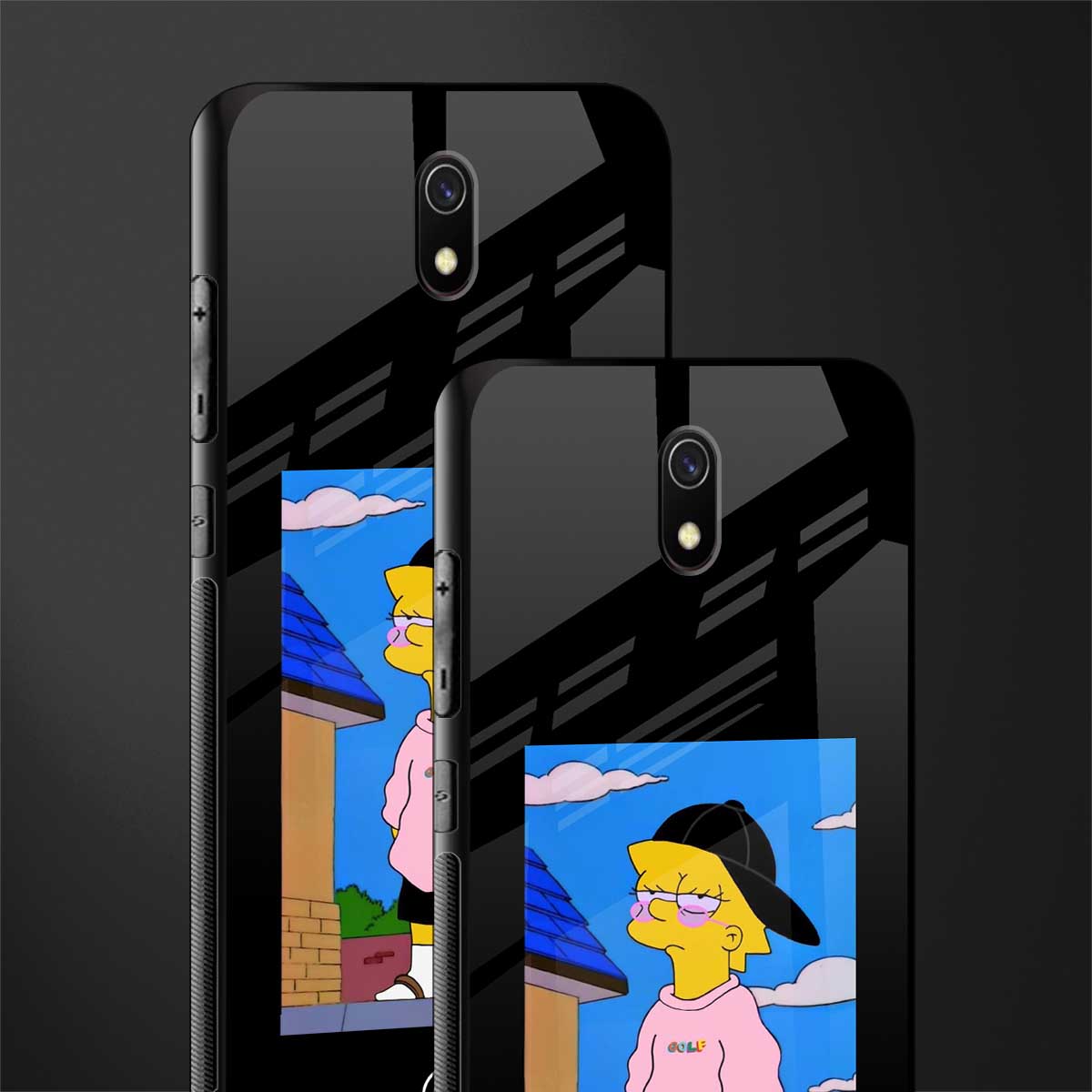 lisa simpson glass case for redmi 8a image-2