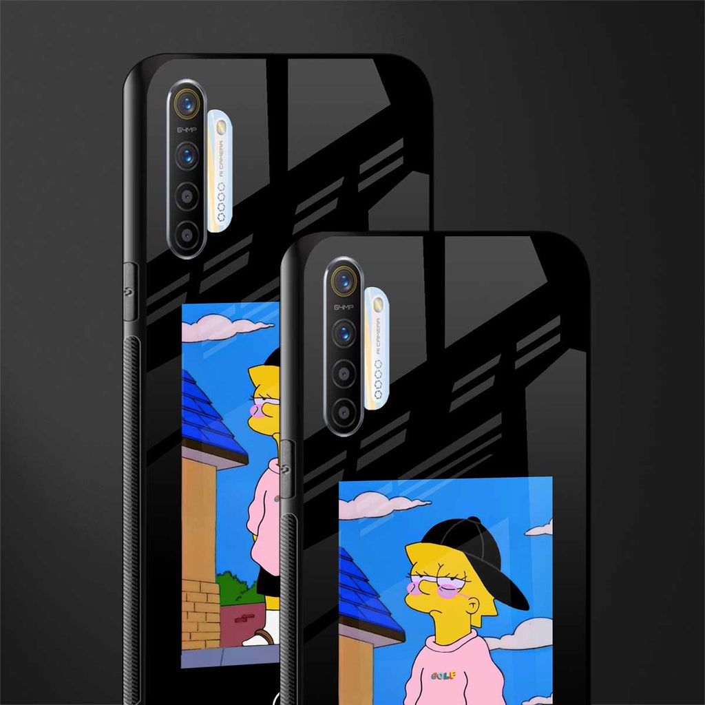 lisa simpson glass case for realme xt image-2