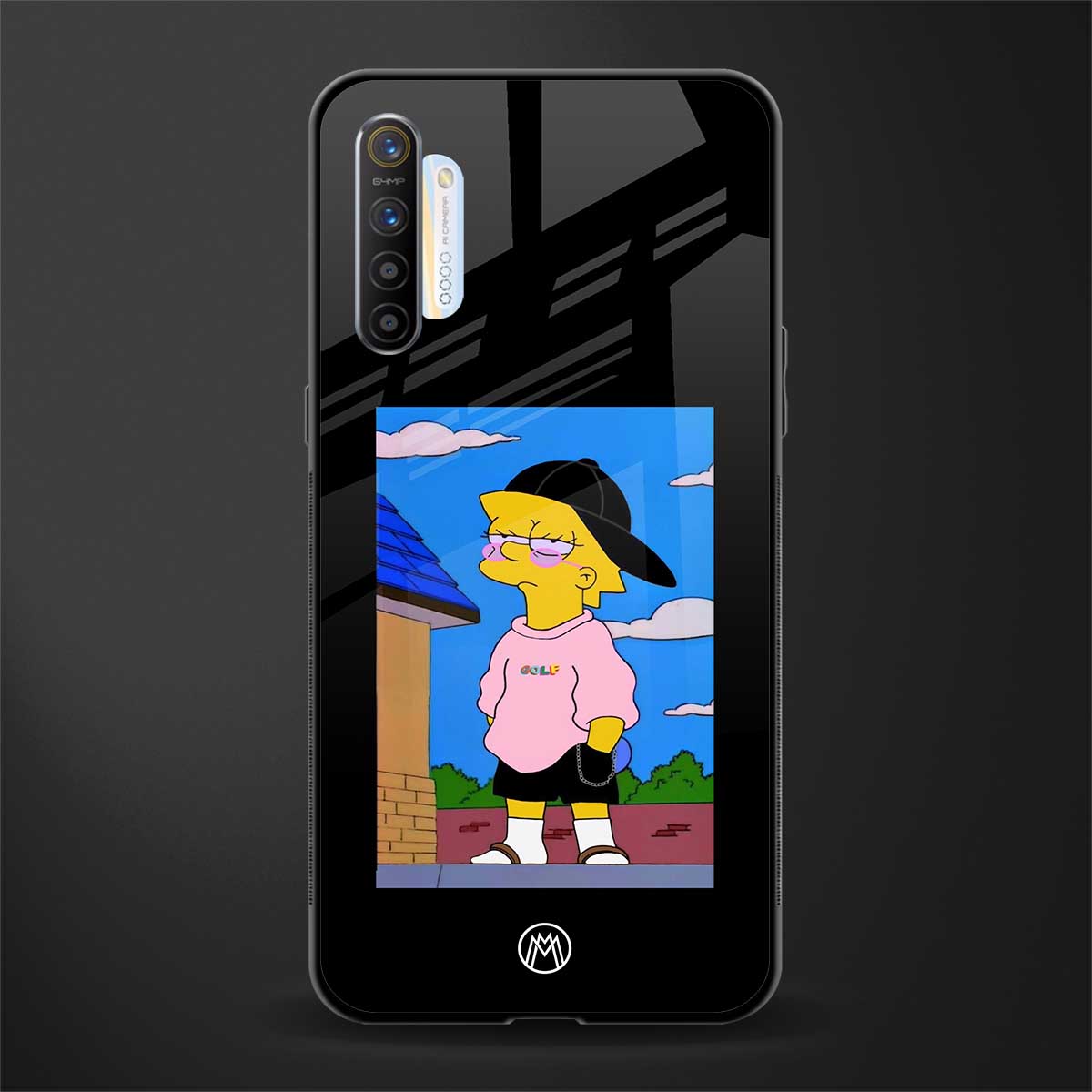 lisa simpson glass case for realme xt image