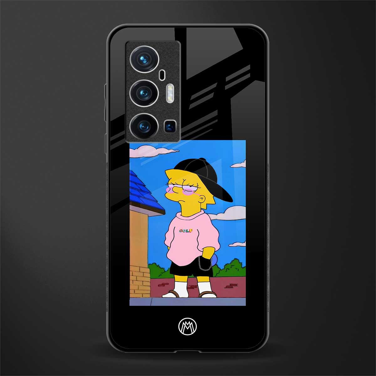 lisa simpson glass case for vivo x70 pro plus image