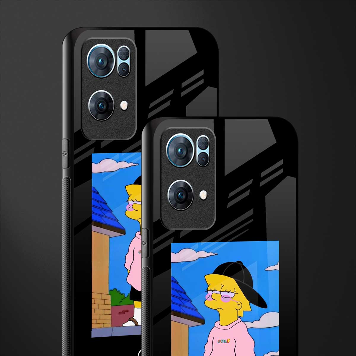 lisa simpson glass case for oppo reno7 pro 5g image-2