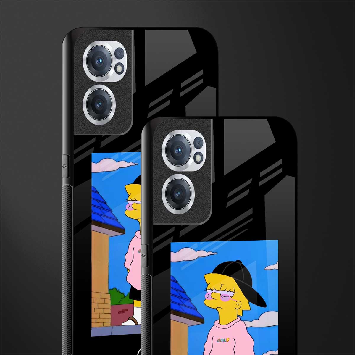 lisa simpson glass case for oneplus nord ce 2 5g image-2