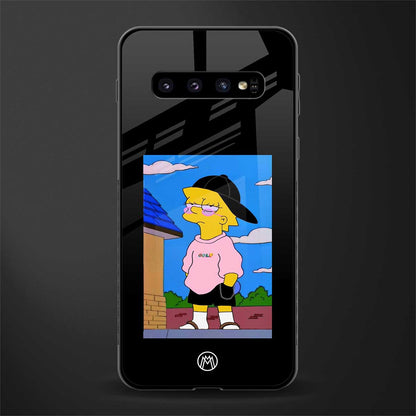 lisa simpson glass case for samsung galaxy s10 plus image