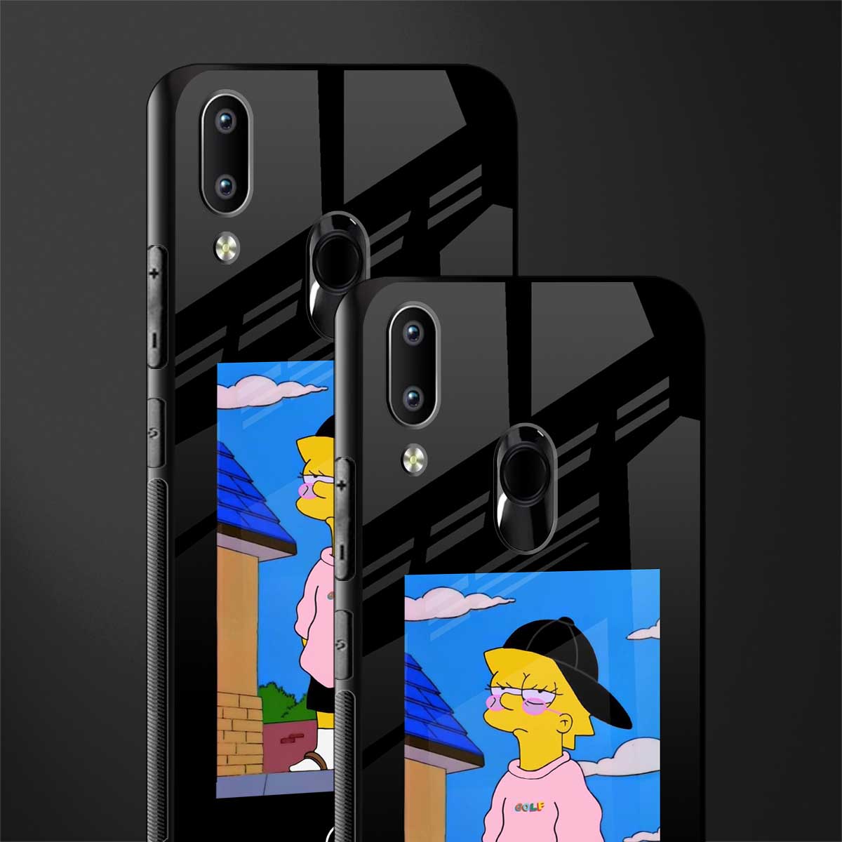 lisa simpson glass case for vivo y91 image-2