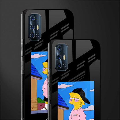 lisa simpson glass case for vivo v17 image-2