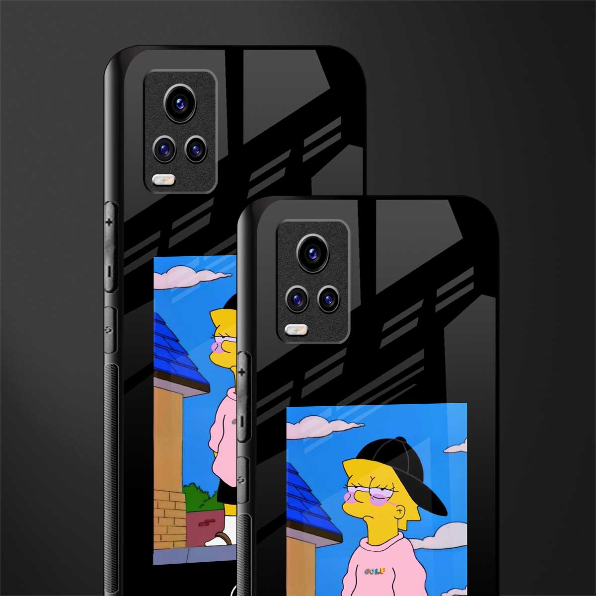 lisa simpson glass case for vivo v20 image-2