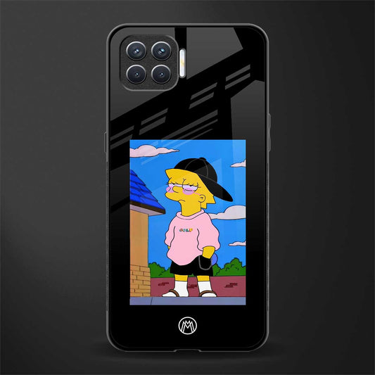 lisa simpson glass case for oppo f17 pro image