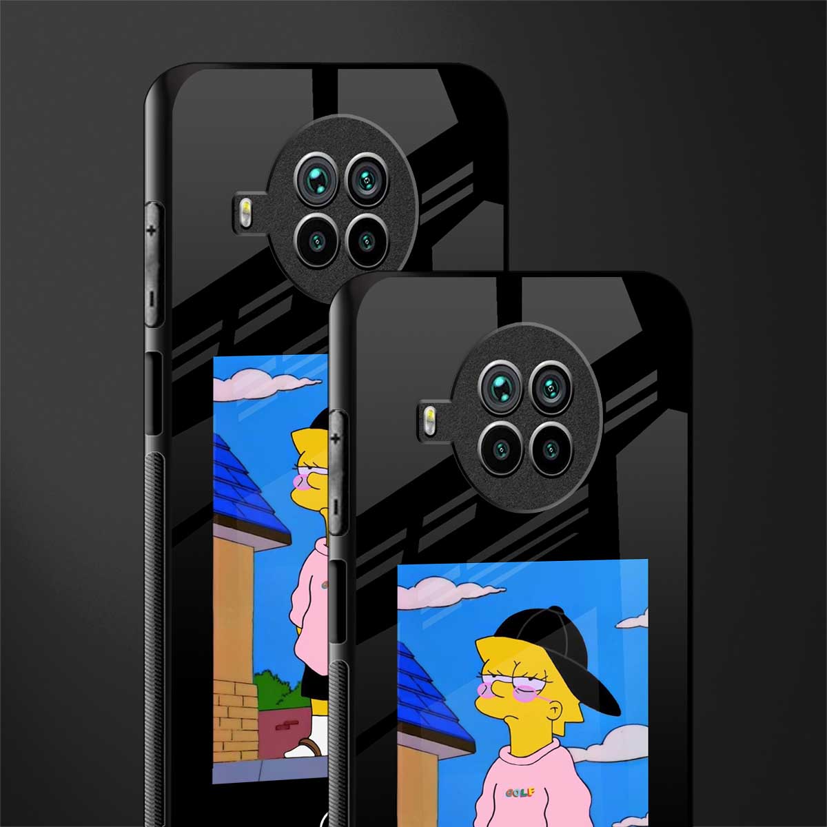 lisa simpson glass case for mi 10i image-2