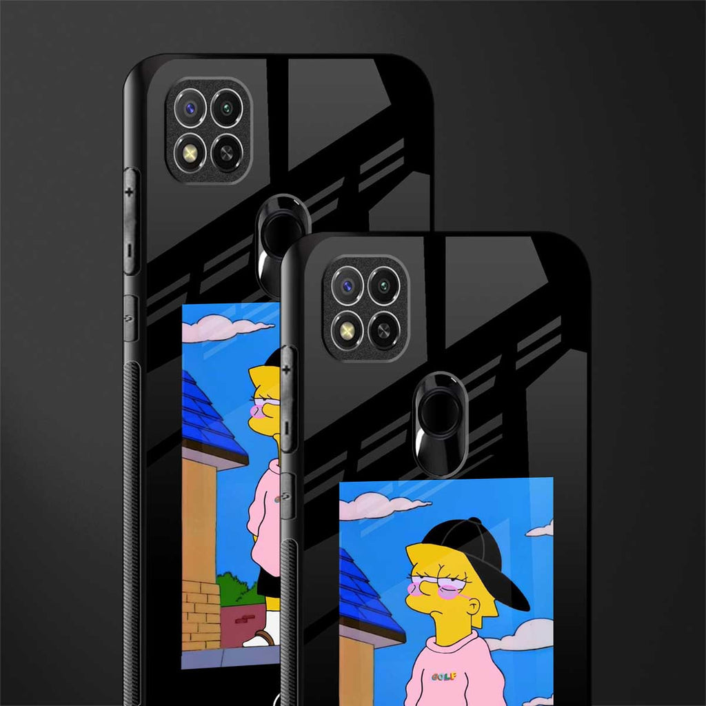 lisa simpson glass case for redmi 9c image-2