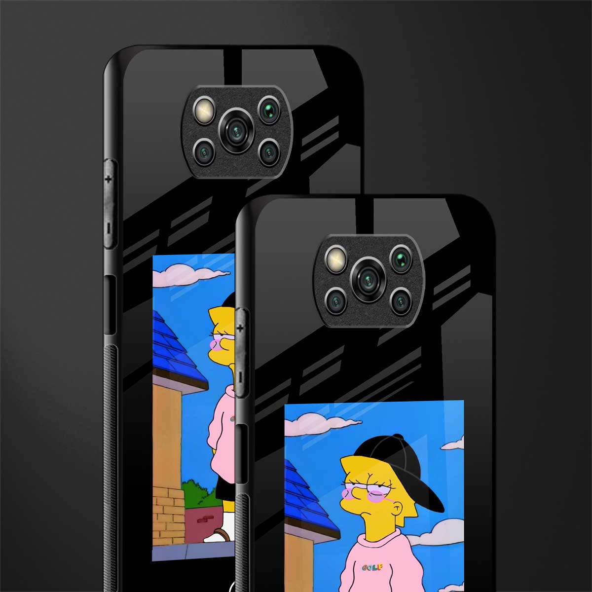 lisa simpson glass case for poco x3 image-2