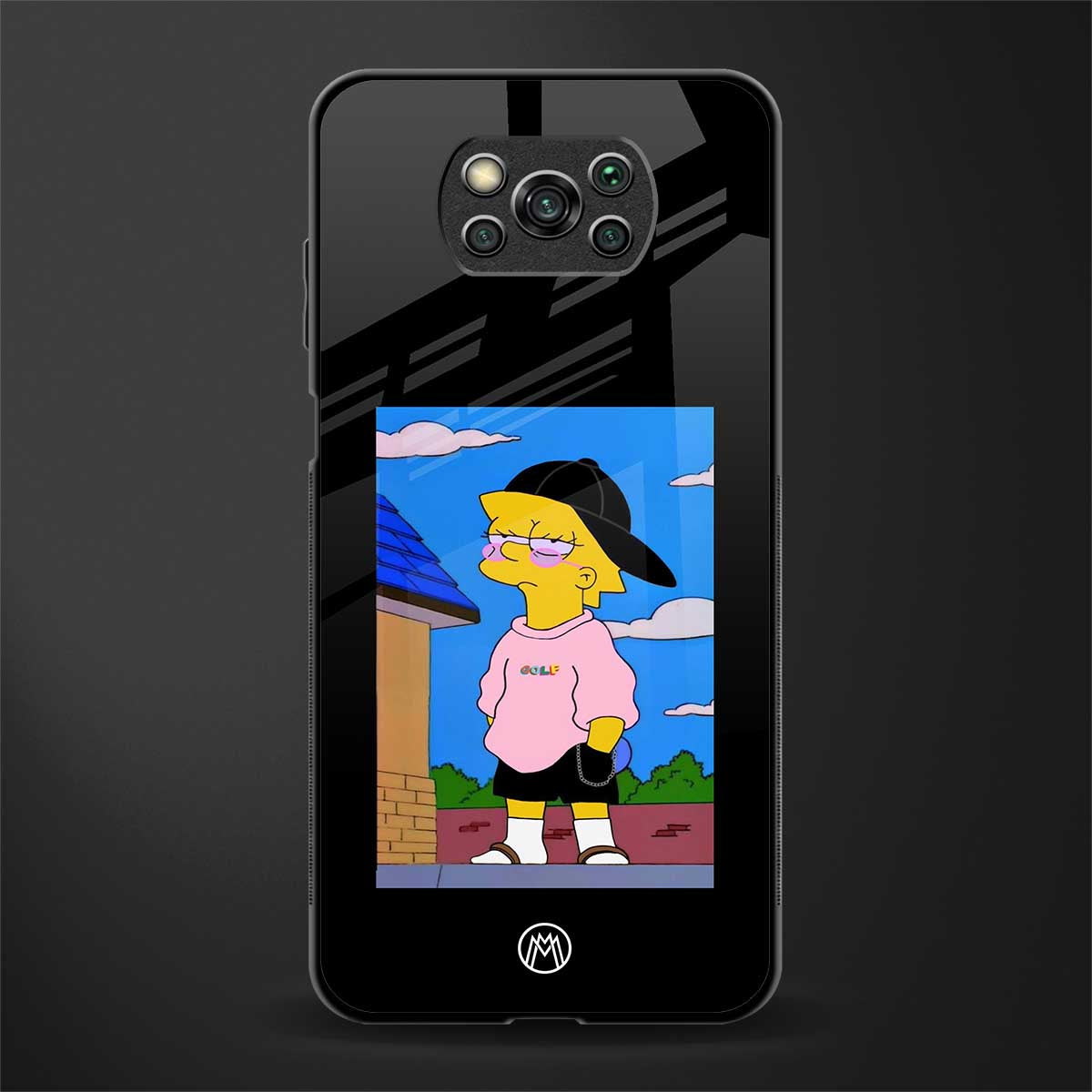 lisa simpson glass case for poco x3 image