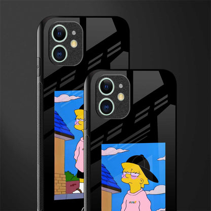 lisa simpson glass case for iphone 12 mini image-2