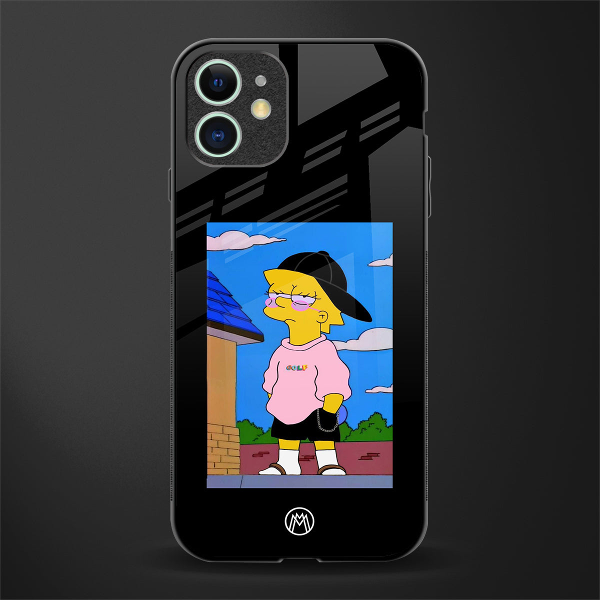 lisa simpson glass case for iphone 12 image