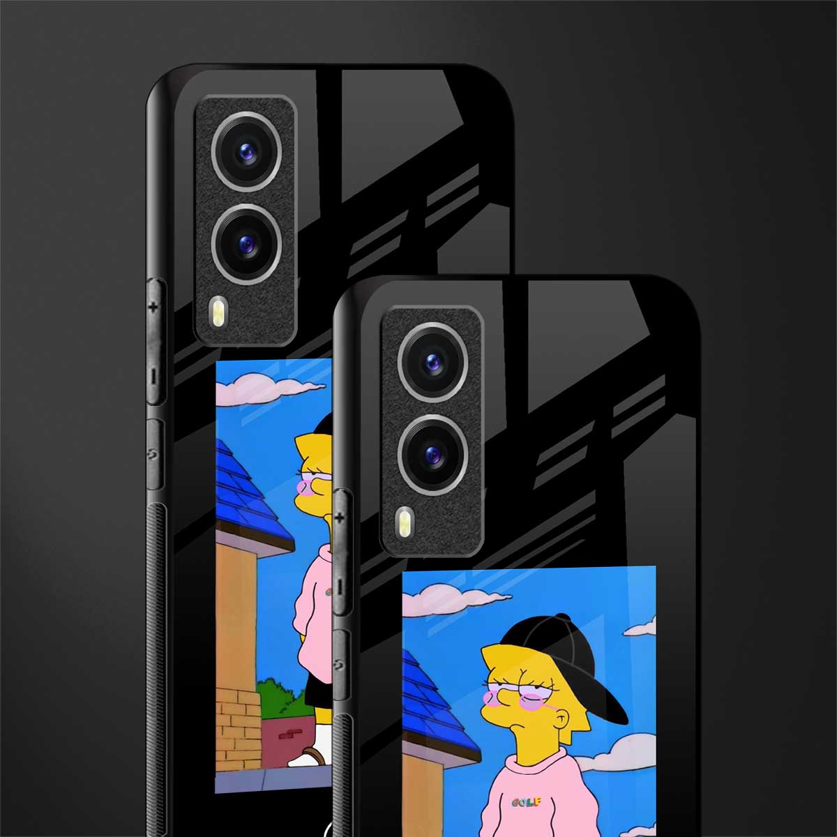 lisa simpson glass case for vivo v21e 5g image-2
