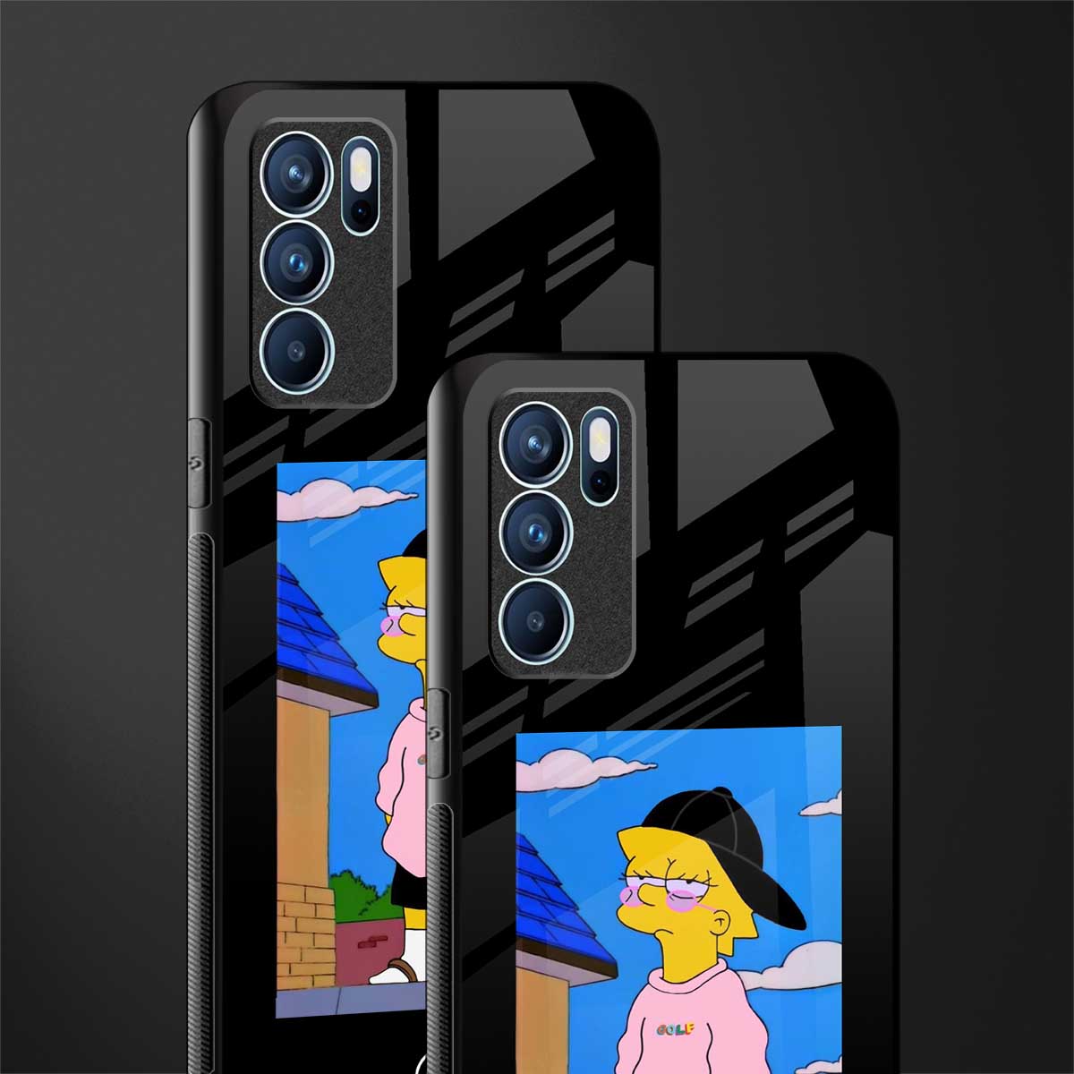 lisa simpson glass case for oppo reno6 5g image-2