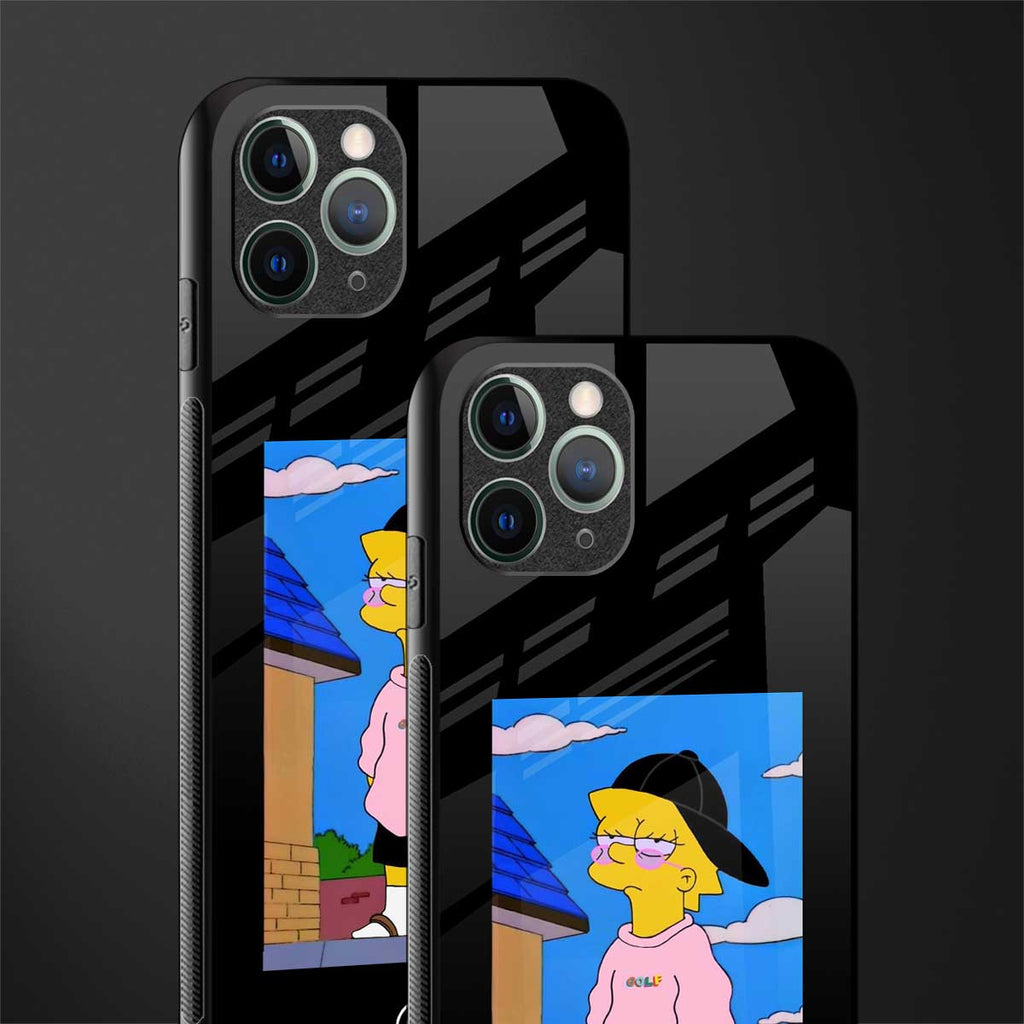 lisa simpson glass case for iphone 11 pro max image-2