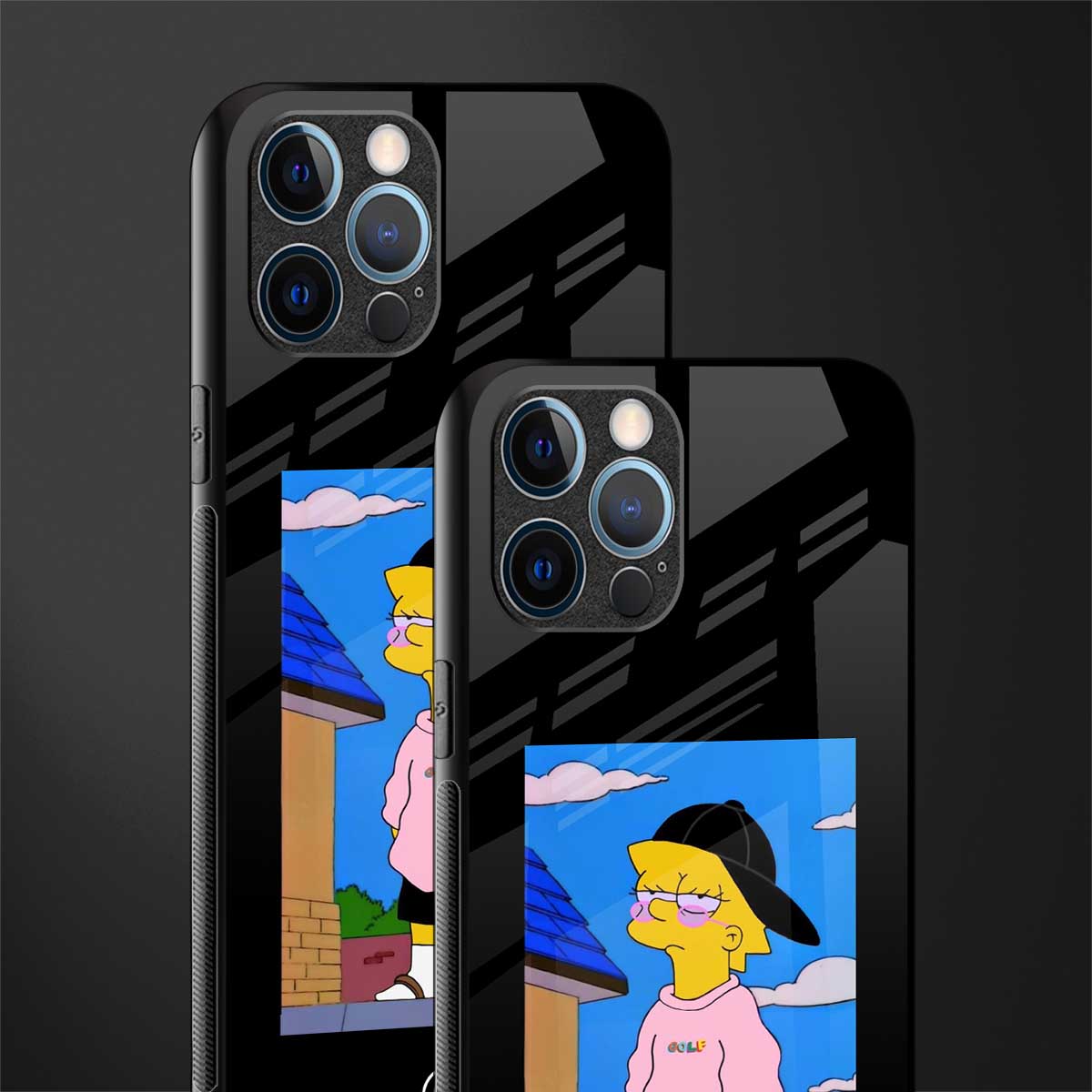 lisa simpson glass case for iphone 12 pro max image-2