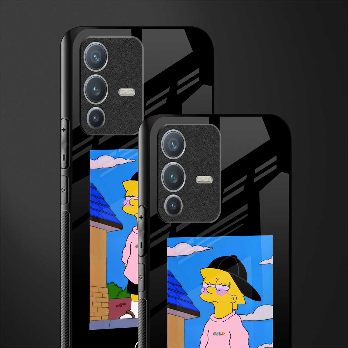 lisa simpson glass case for vivo v23 pro 5g image-2