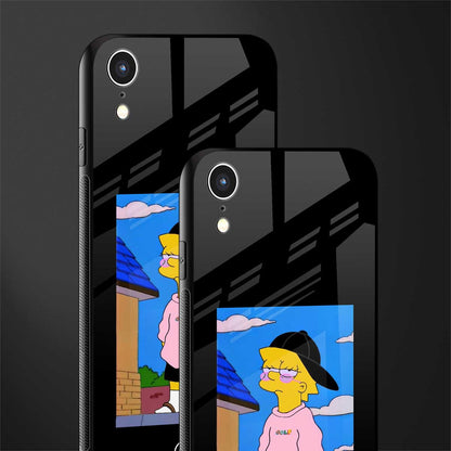 lisa simpson glass case for iphone xr image-2