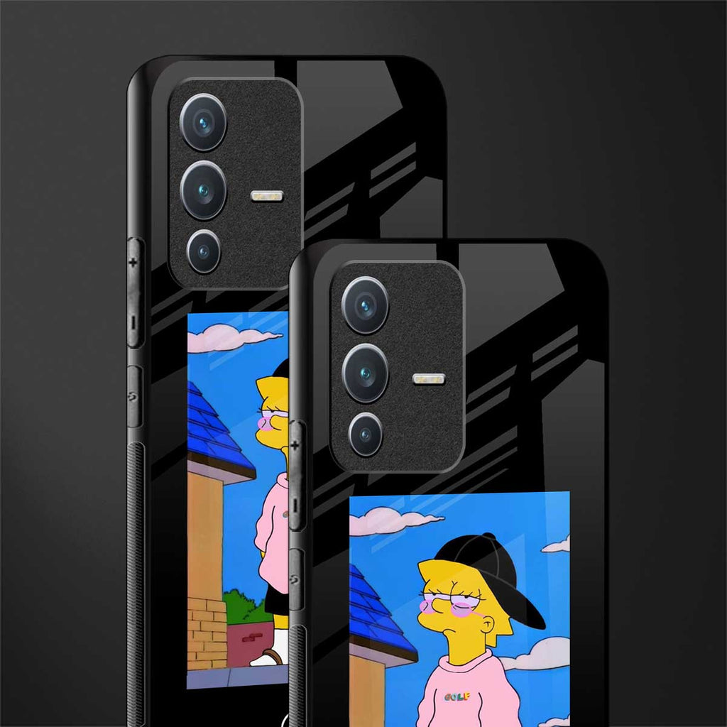 lisa simpson glass case for vivo v23 5g image-2