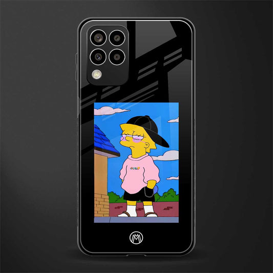 lisa simpson back phone cover | glass case for samsung galaxy m33 5g