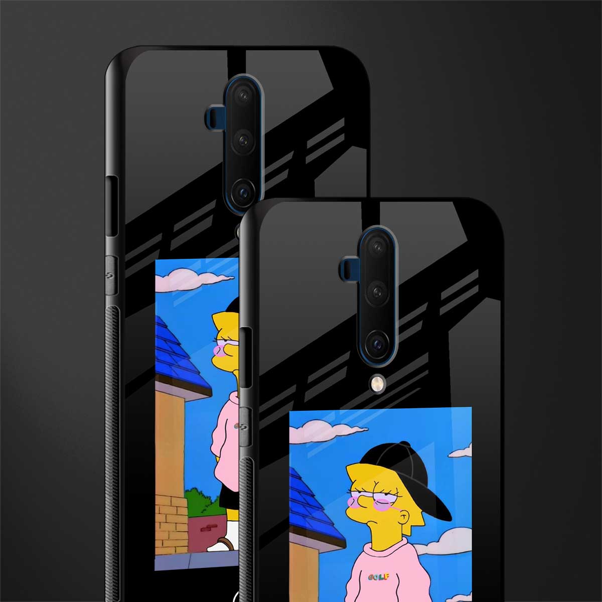 lisa simpson glass case for oneplus 7t pro image-2