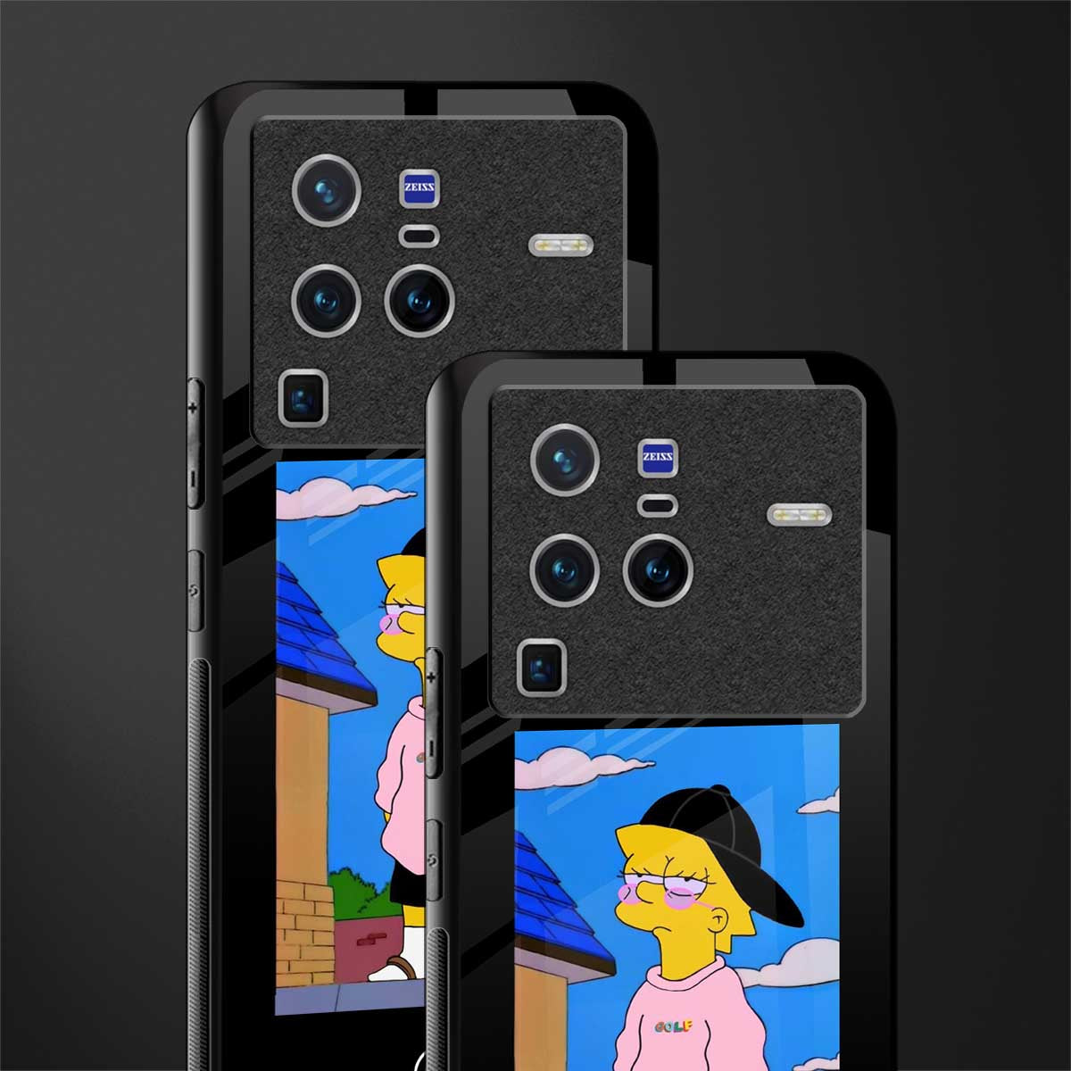 lisa simpson glass case for vivo x80 pro 5g image-2