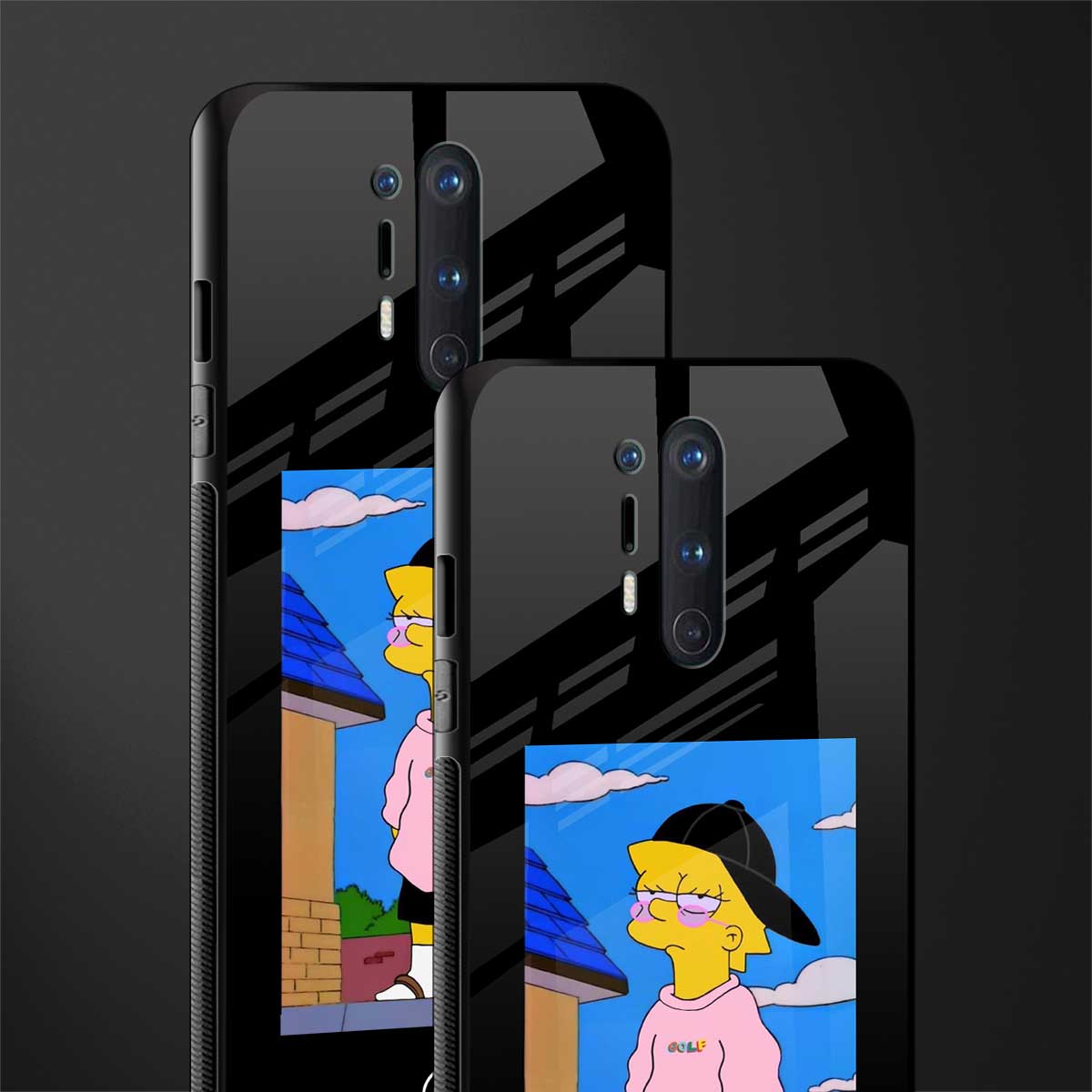 lisa simpson glass case for oneplus 8 pro image-2