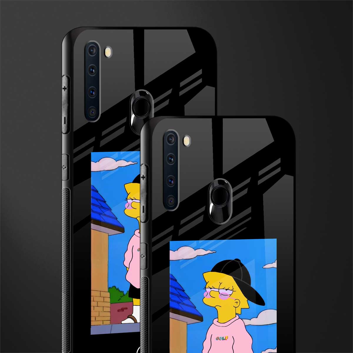 lisa simpson glass case for samsung a21 image-2