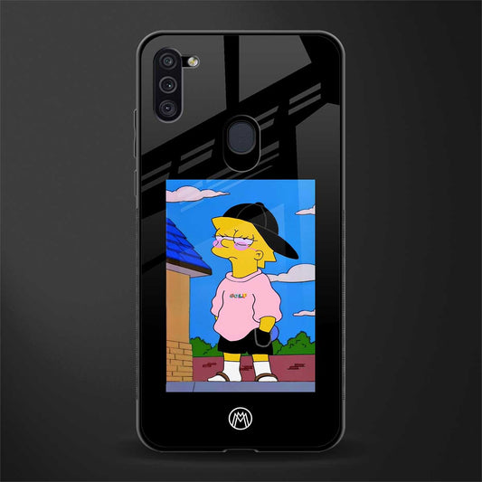 lisa simpson glass case for samsung a11 image