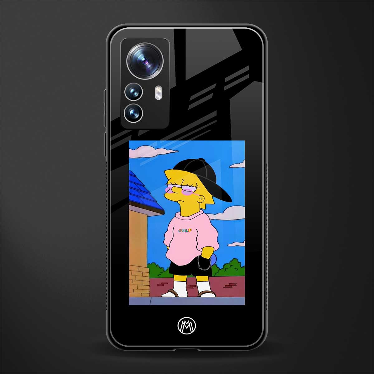 lisa simpson back phone cover | glass case for xiaomi 12 pro