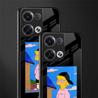 lisa simpson back phone cover | glass case for oppo reno 8