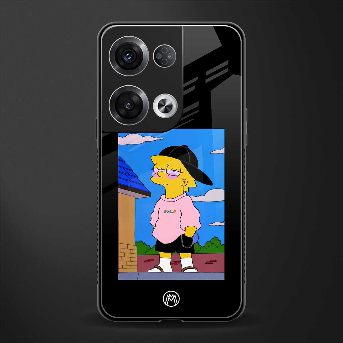 lisa simpson back phone cover | glass case for oppo reno 8 pro