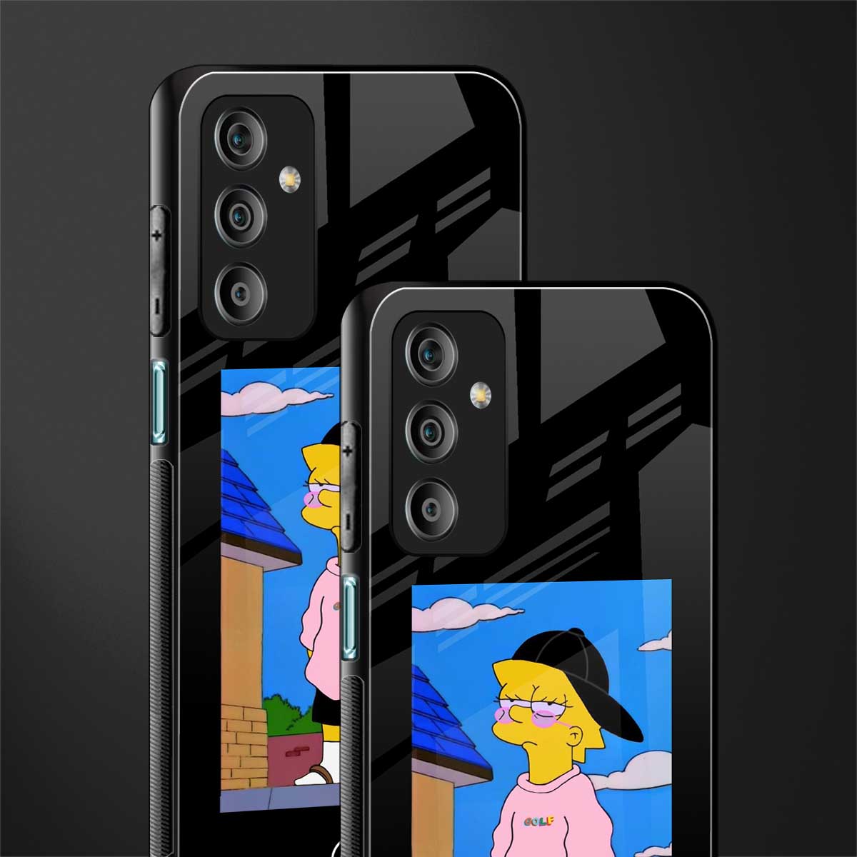 lisa simpson back phone cover | glass case for samsung galaxy f23 5g