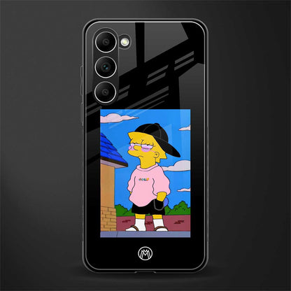 lisa simpson glass case for phone case | glass case for samsung galaxy s23 plus