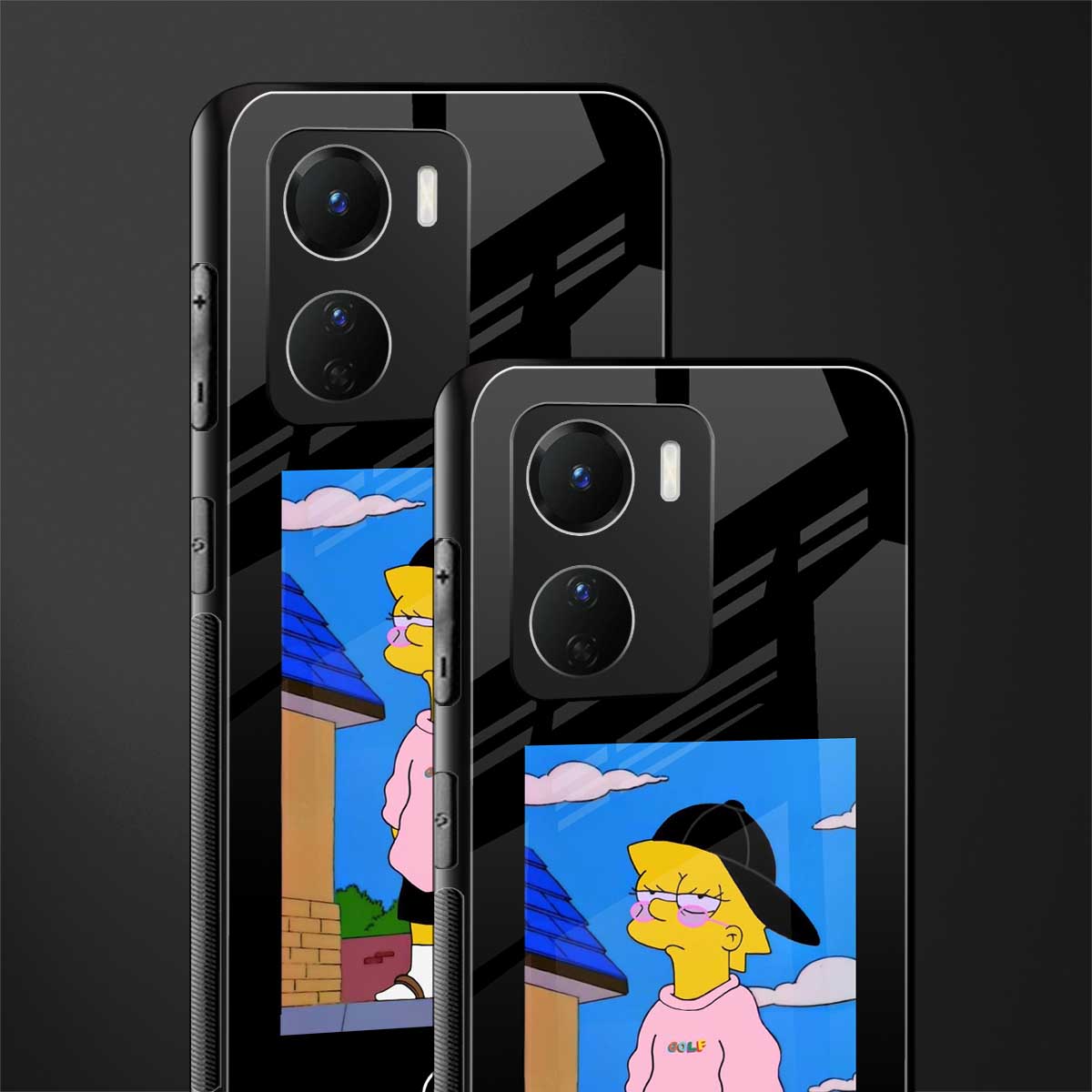 lisa simpson back phone cover | glass case for vivo y16