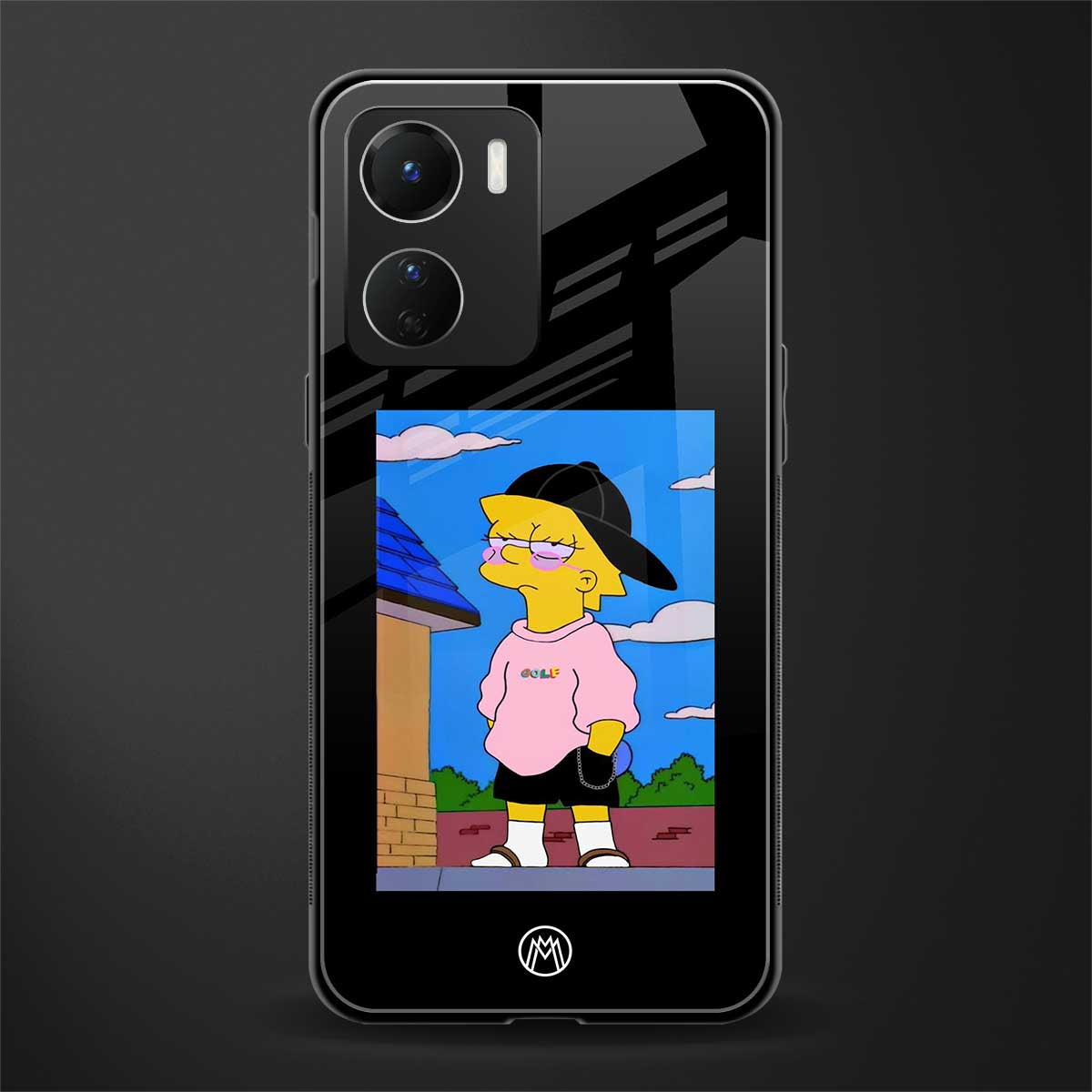 lisa simpson back phone cover | glass case for vivo y16