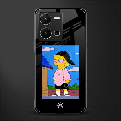 lisa simpson back phone cover | glass case for vivo y35 4g