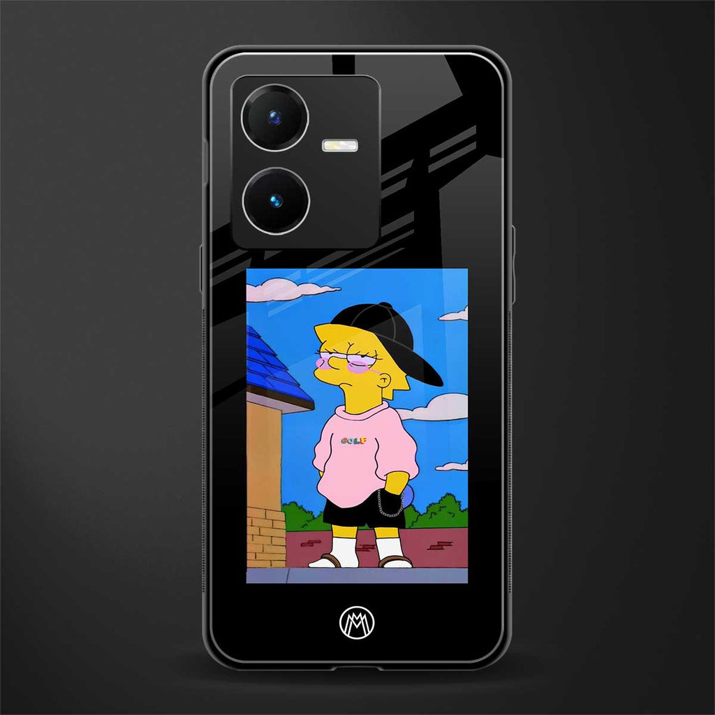 lisa simpson back phone cover | glass case for vivo y22