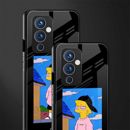 lisa simpson back phone cover | glass case for oneplus 9