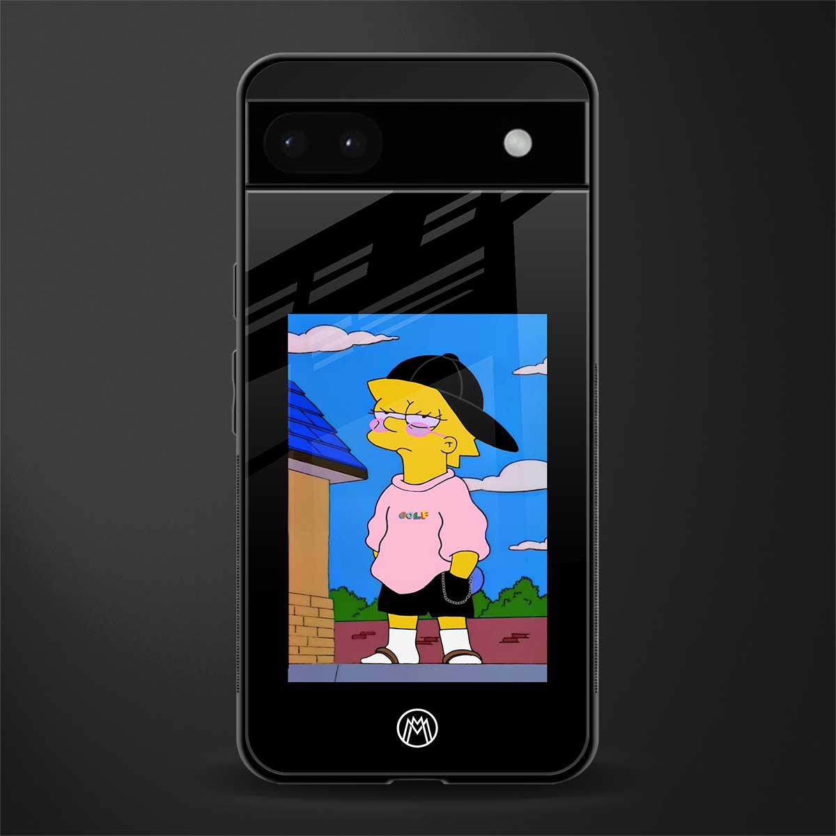 lisa simpson back phone cover | glass case for google pixel 6a