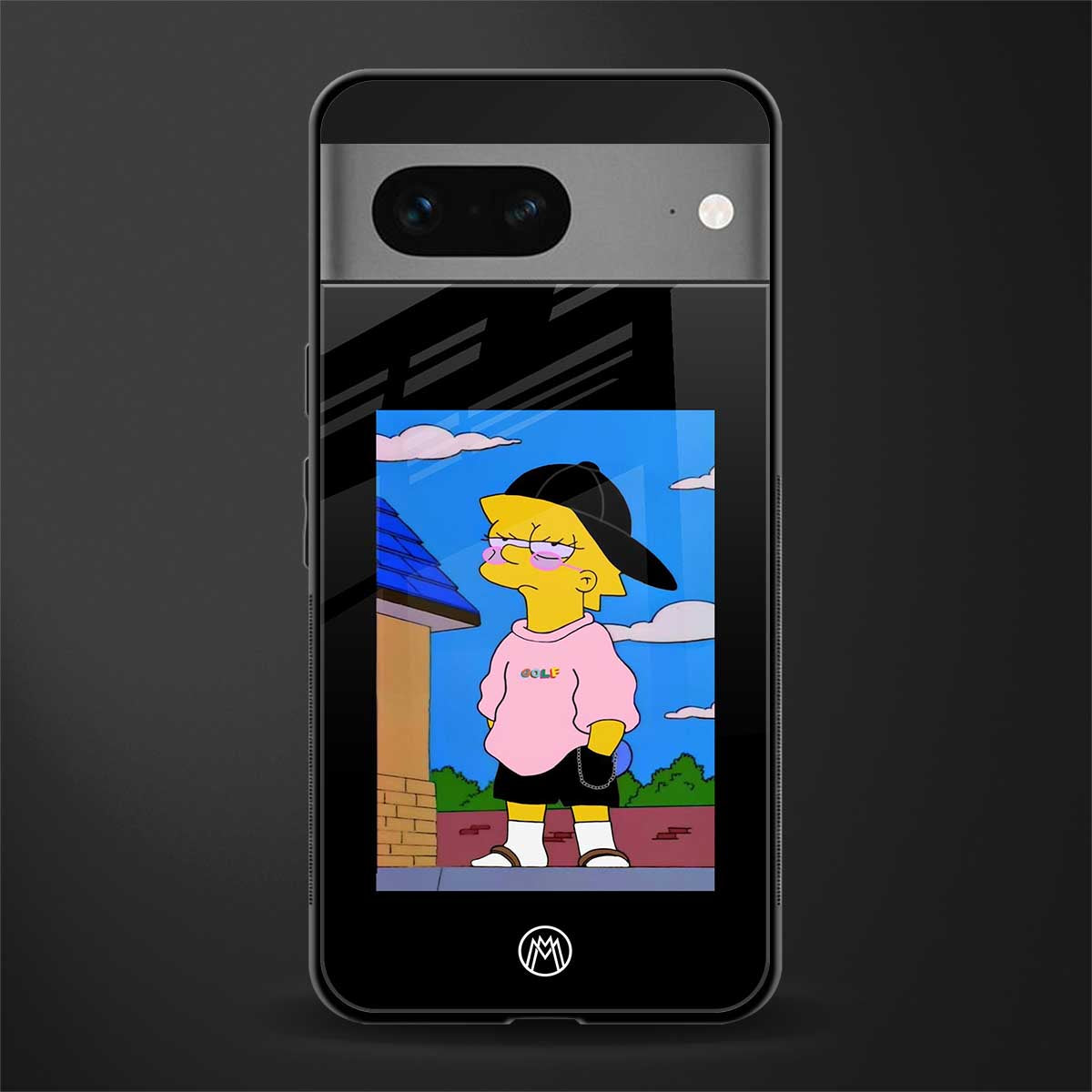 lisa simpson back phone cover | glass case for google pixel 7