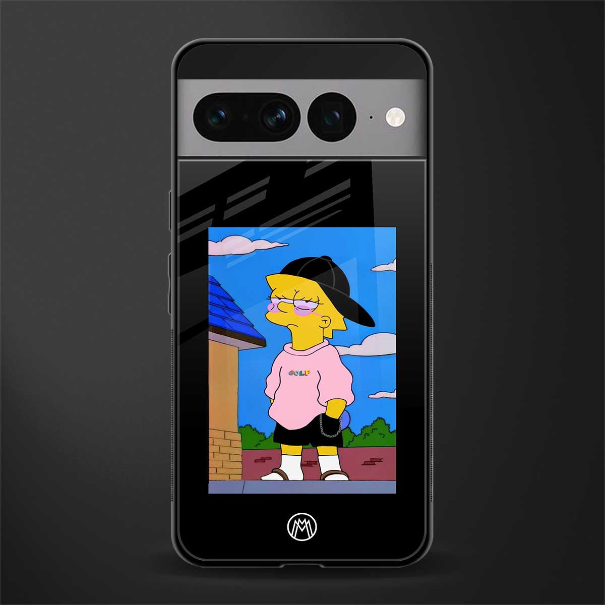 lisa simpson back phone cover | glass case for google pixel 7 pro