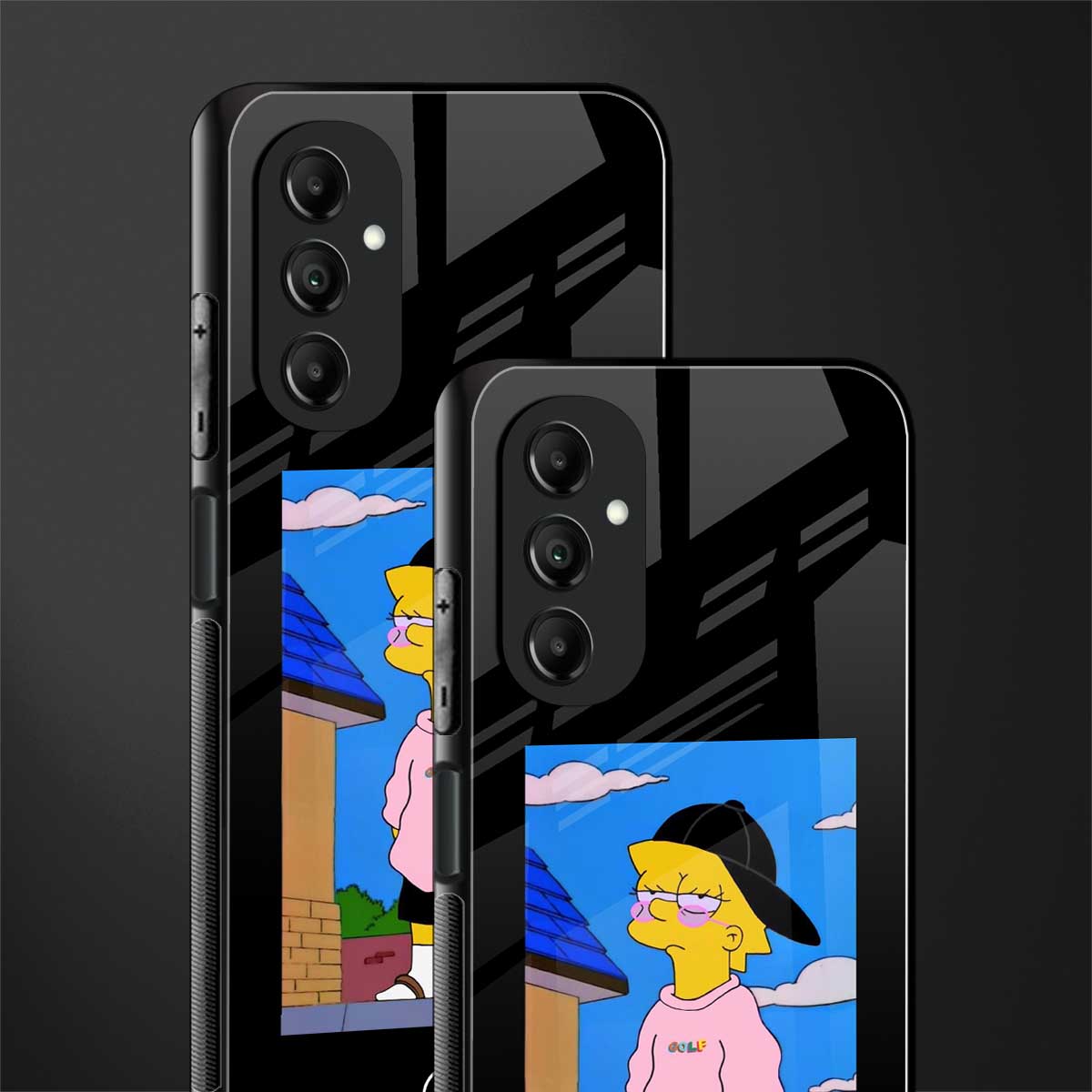 lisa simpson back phone cover | glass case for samsung galaxy a14 5g