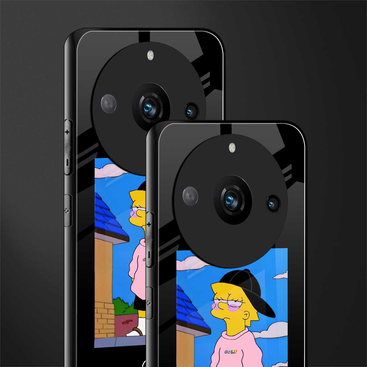 lisa simpson back phone cover | glass case for realme 11 pro 5g