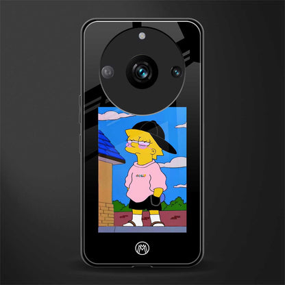 lisa simpson back phone cover | glass case for realme 11 pro 5g