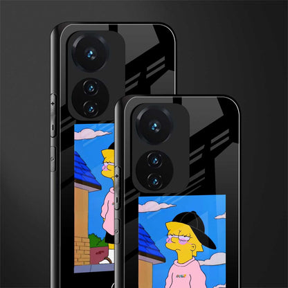 lisa simpson back phone cover | glass case for vivo t1 44w 4g