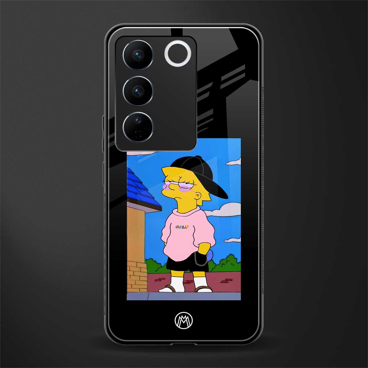 lisa simpson back phone cover | glass case for vivo v27 pro 5g